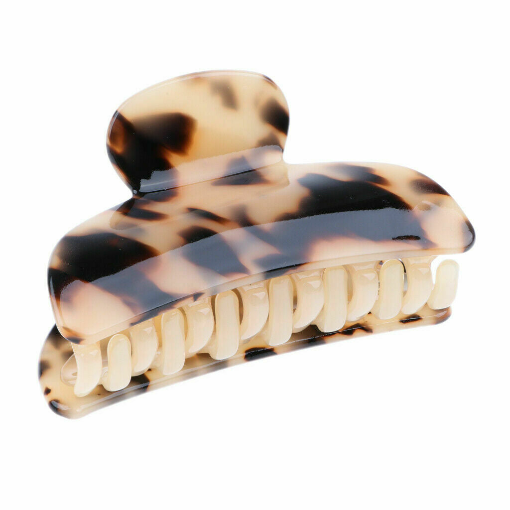 Mini Tiger print Hair Claw Clip Tortoise Shell Clamp Grip Curved Teeth Barrates