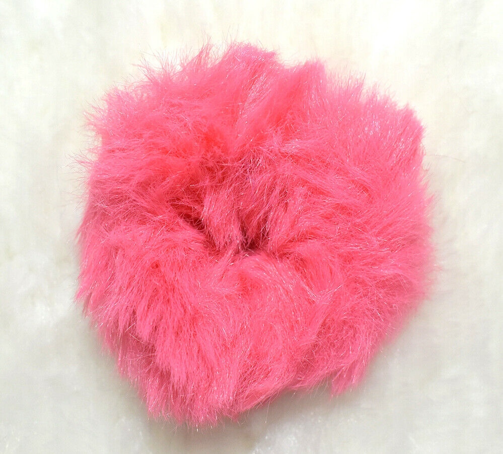 2x Hair Scrunchies Fur Hair Tie Hair Band Bobbles