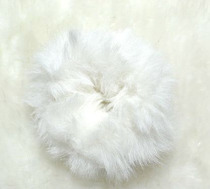 2x Hair Scrunchies Fur Hair Tie Hair Band Bobbles