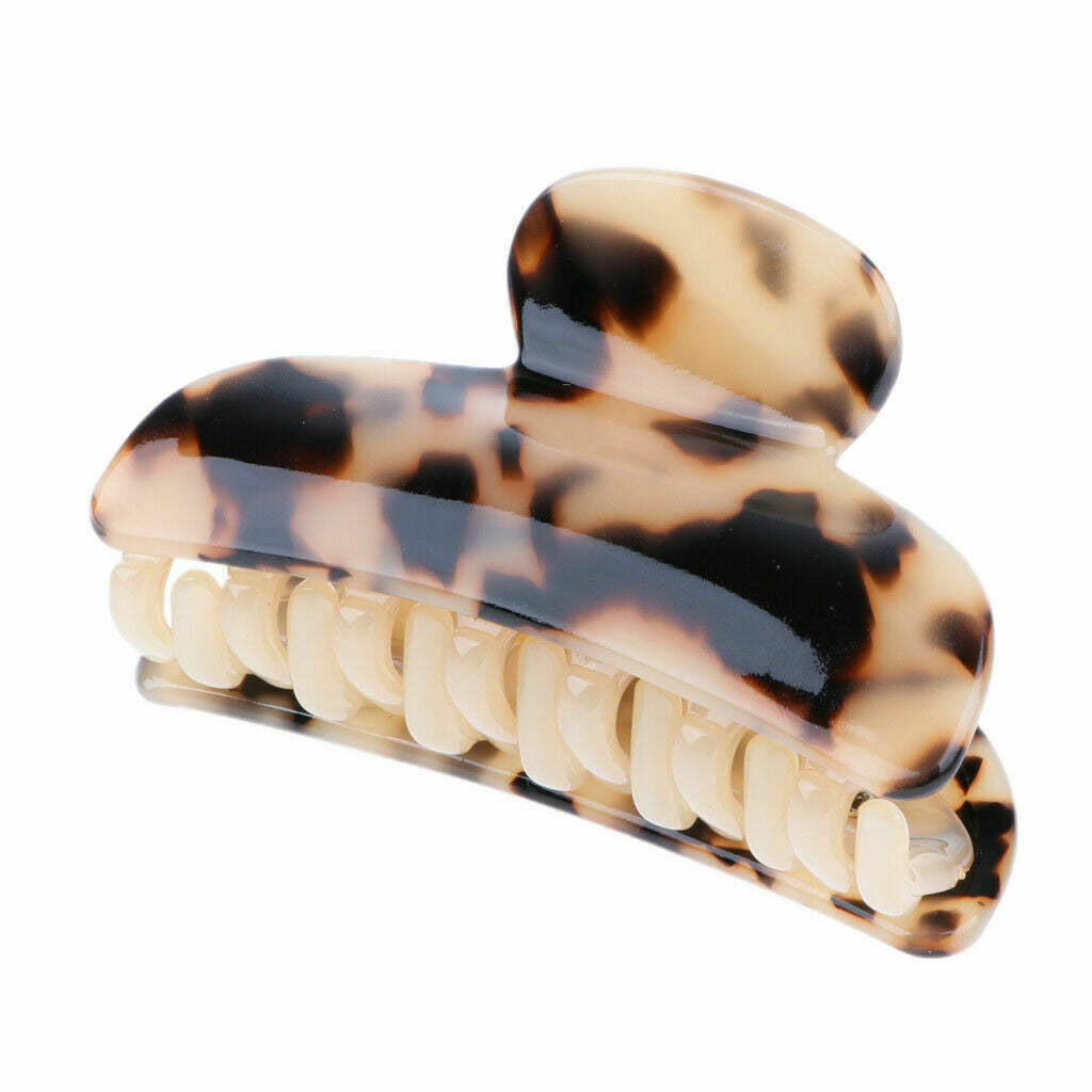Mini Tiger print Hair Claw Clip Tortoise Shell Clamp Grip Curved Teeth Barrates