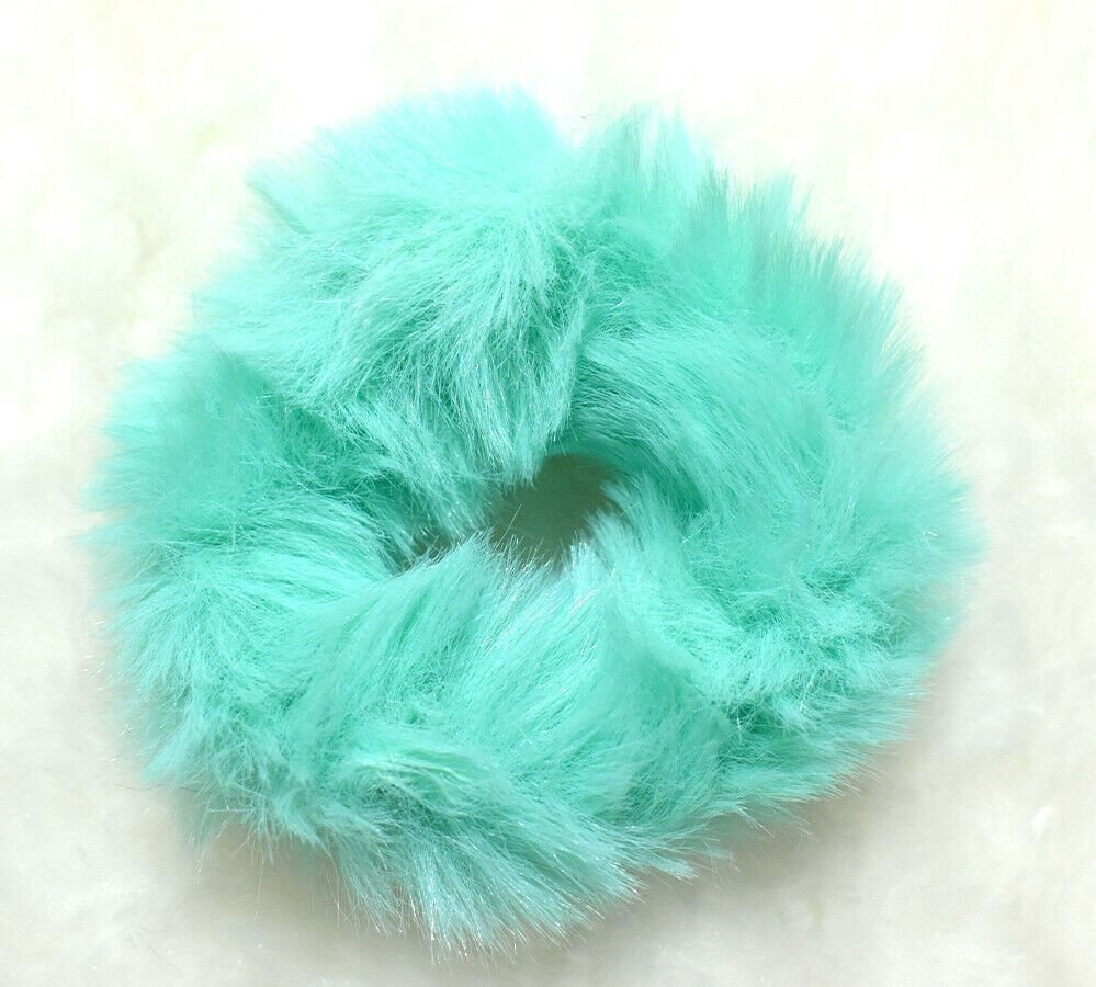 2x Hair Scrunchies Fur Hair Tie Hair Band Bobbles