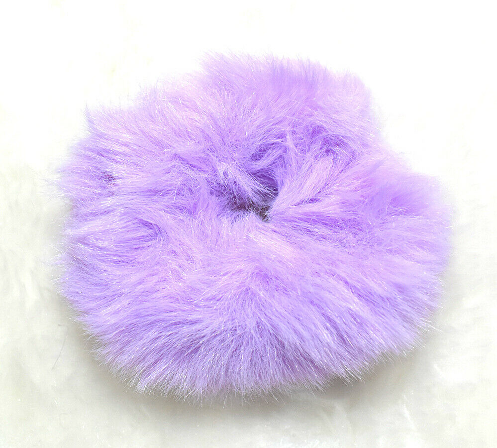 2x Hair Scrunchies Fur Hair Tie Hair Band Bobbles