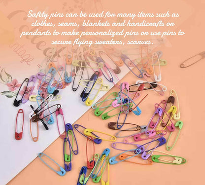 50x Multicolour Safety Pins Craft Sewing Nickel