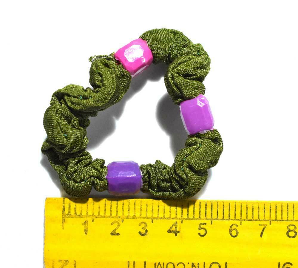 Hair Band Rubber Cotton Beaded Scrunchies Pony Tie