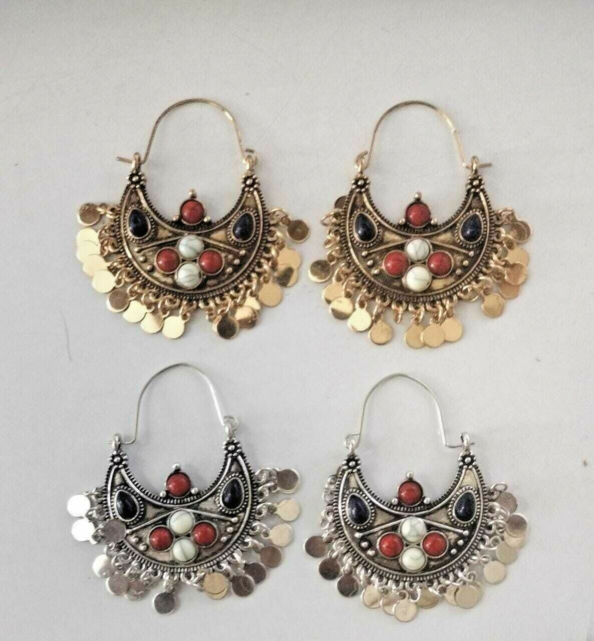 Bohemian Vintage Drop Earrings Hoop Earrings