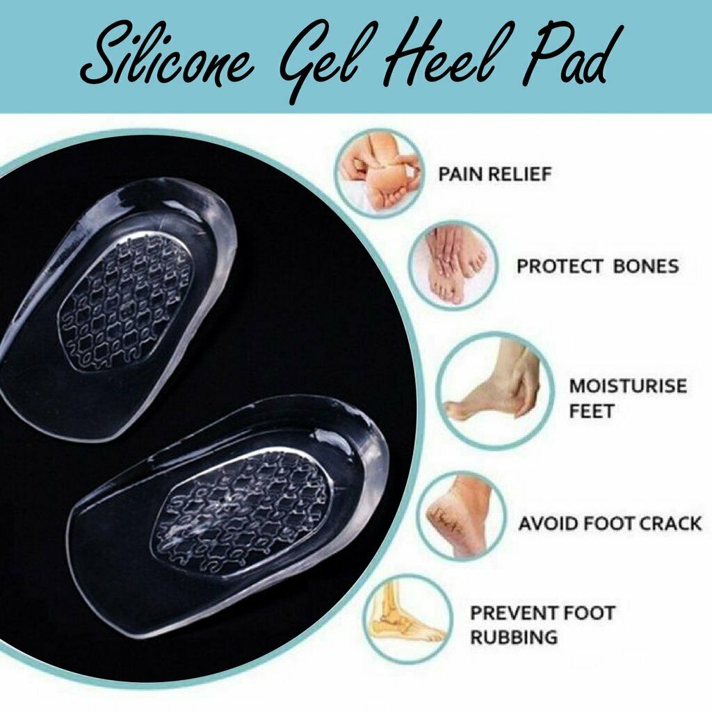 Silicone Gel Heel Pad Protector Insole Cups for Heel & Shock