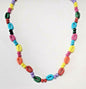 Beads Necklace Rainbow Chunky Geometric Pendant Choker