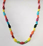 Beads Necklace Rainbow Chunky Geometric Pendant Choker
