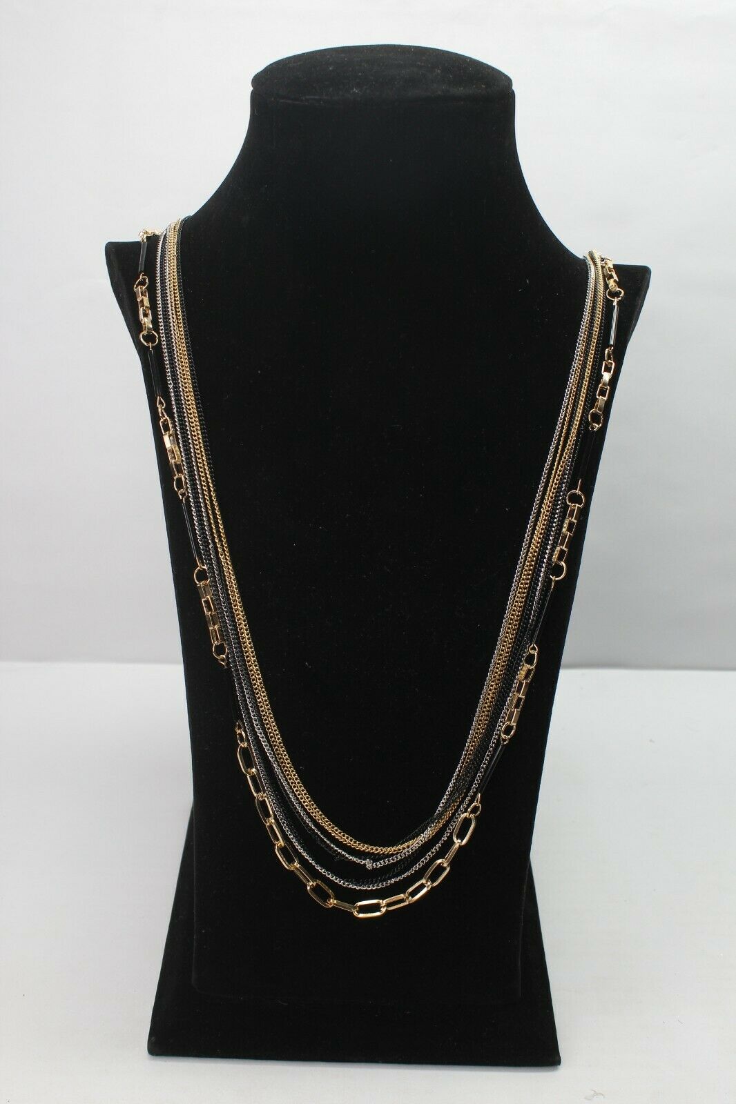 Long Multilayer Chain Necklace
