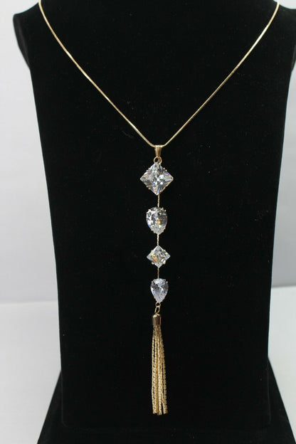 Long Chain Necklace Dangles Geometric Pendant Necklace