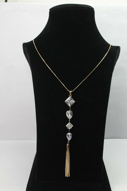 Long Chain Necklace Dangles Geometric Pendant Necklace