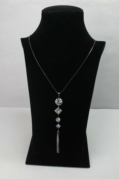 Long Chain Necklace Dangles Geometric Pendant Necklace