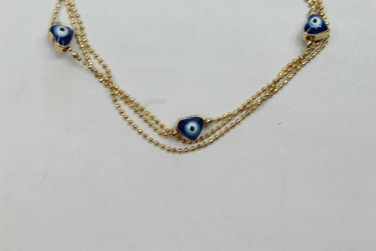 Golden Ball Chain Bangle 3 Layer Evil Eye Bracelet Anklets