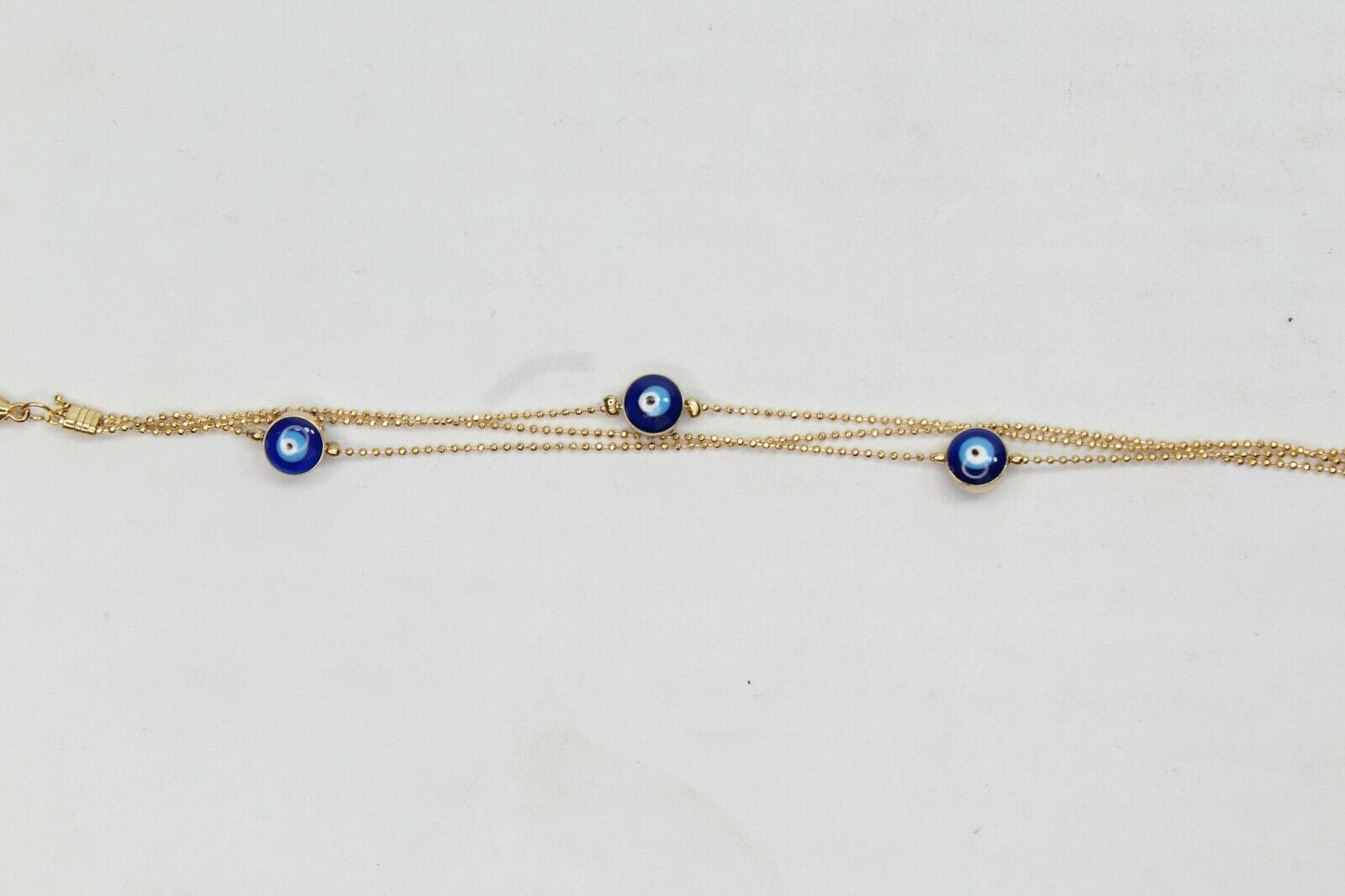 Golden Ball Chain Bangle 3 Layer Evil Eye Bracelet Anklets