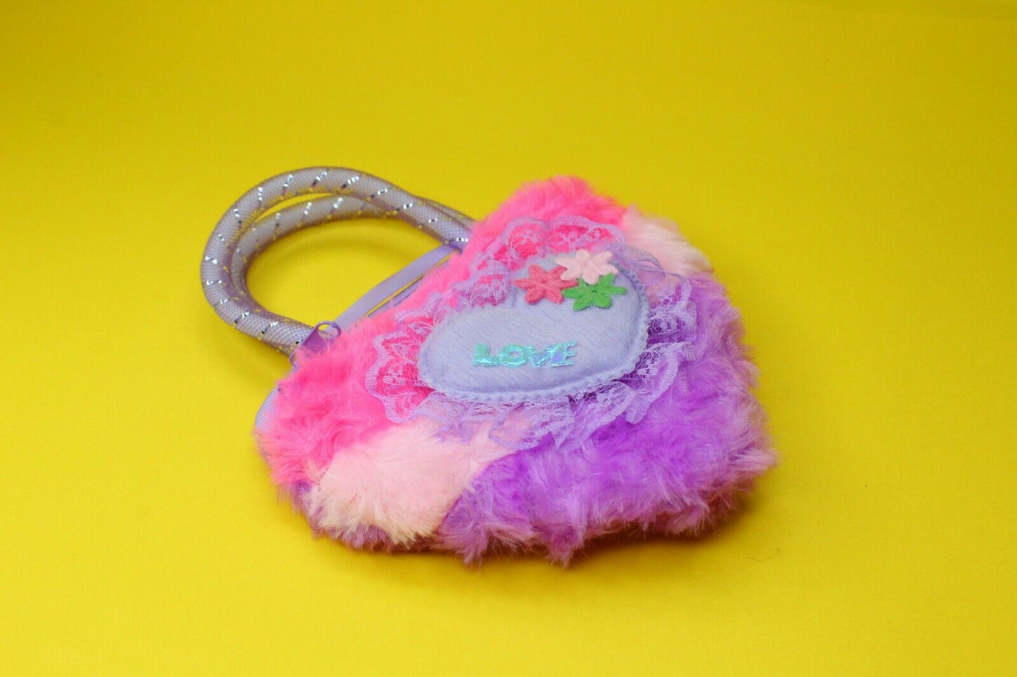 Fur Heart Coin Purse Messenger Purse Baby Plush Beg