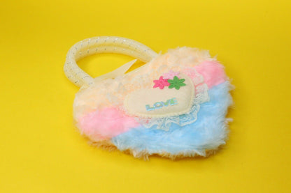 Fur Heart Coin Purse Messenger Purse Baby Plush Beg