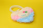 Fur Heart Coin Purse Messenger Purse Baby Plush Beg