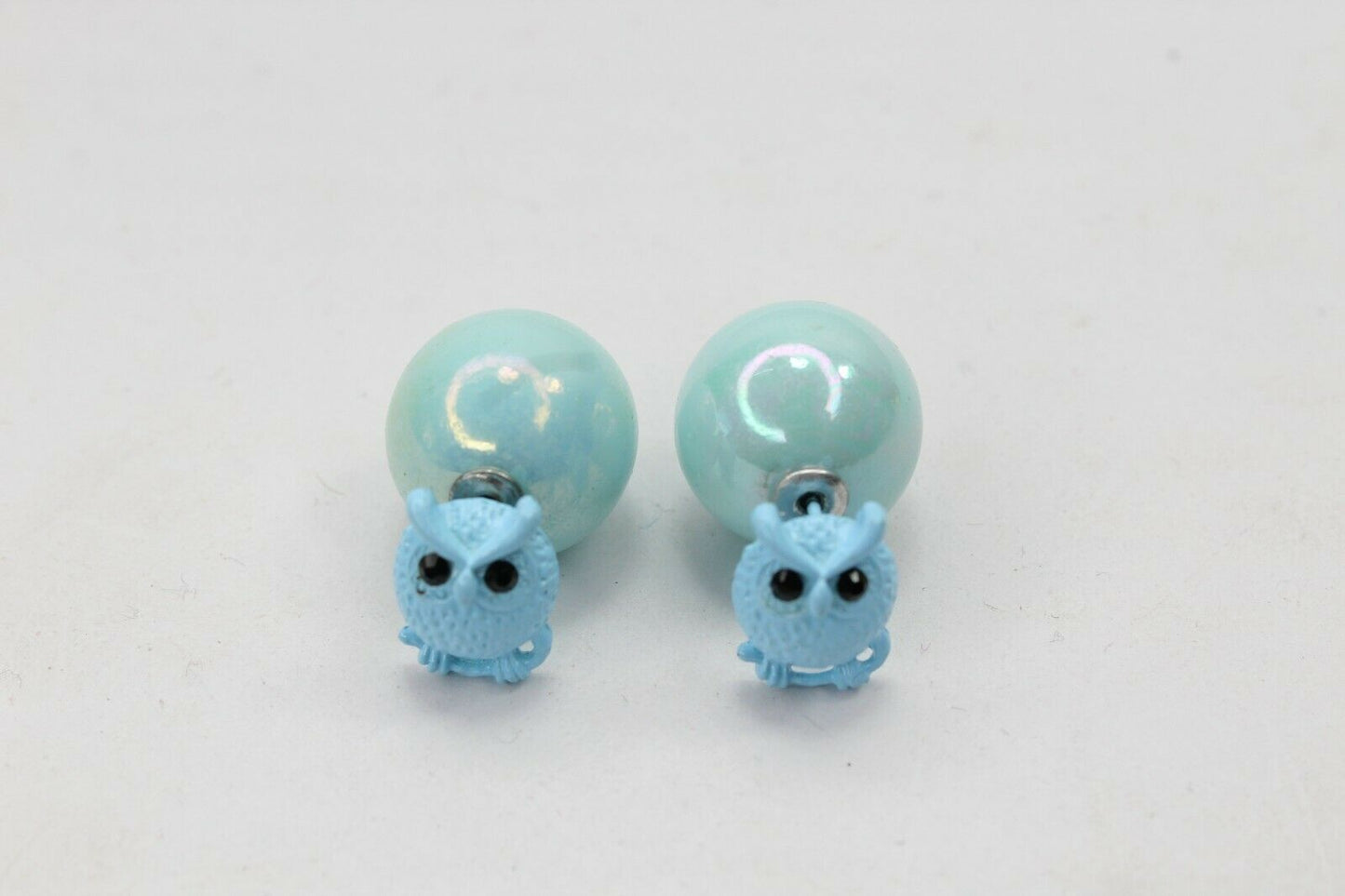 Owl Stud Earrings Pearl Double Sided Ear Studs Light Weight