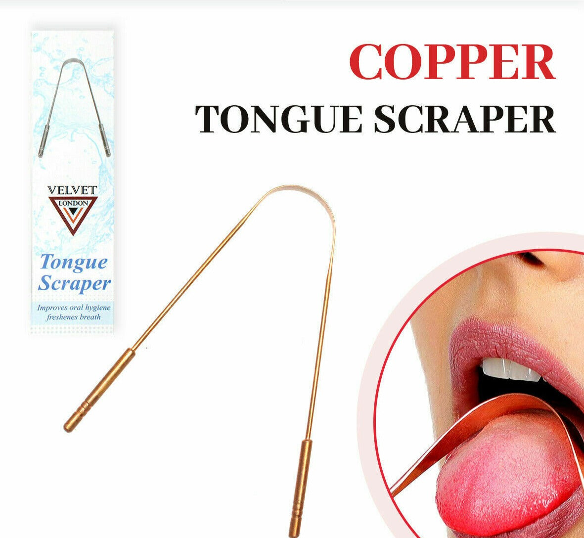 Tongue Cleaner Copper Mouth Scraper Oral Care Dental Hygiene