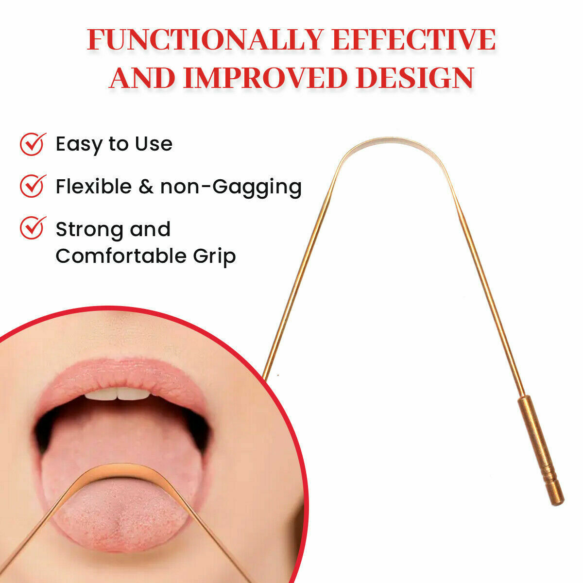 Tongue Cleaner Copper Mouth Scraper Oral Care Dental Hygiene