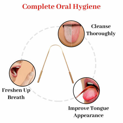Tongue Cleaner Copper Mouth Scraper Oral Care Dental Hygiene