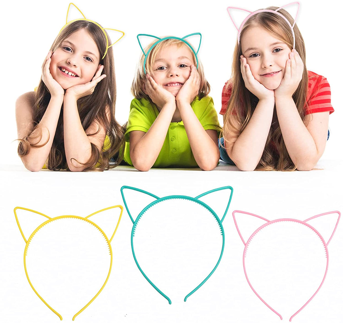 3x Hair Band Cat Ear Headbands Teeth Grips Hair Hoop