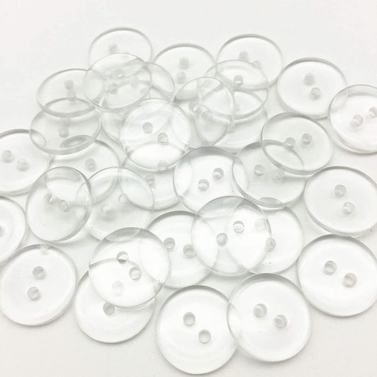 100x Clear Resin Buttons Round 2 Hole Sewing Clothes