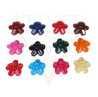 12x Hair Claw Flower Mini Clip Barrettes Jaw Clamp