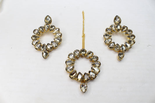 Drop Dangle Earrings Long Tika Diamond Golden Stud Traditional