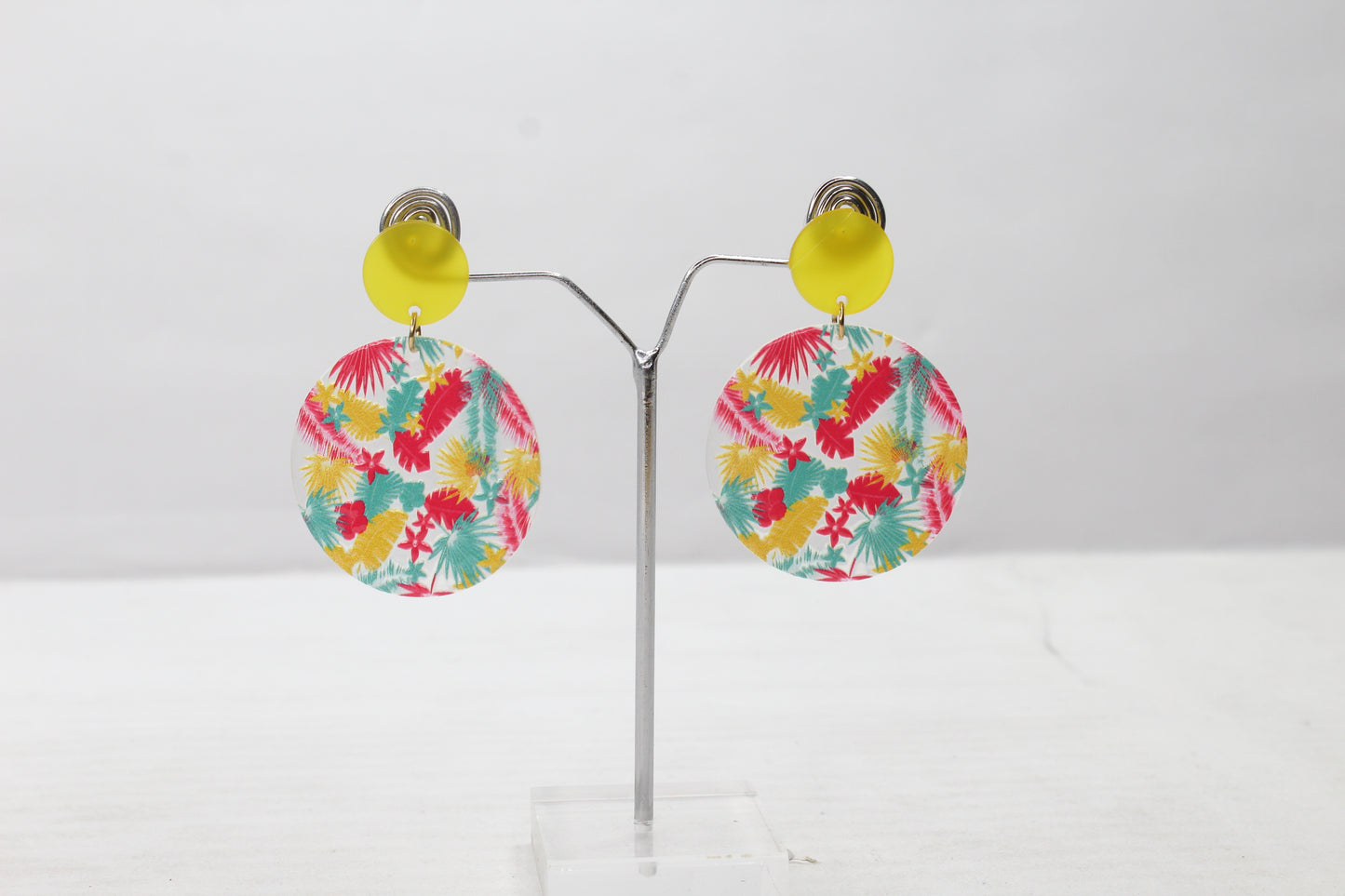 Printed Drop Earring Floral Fashion Stud Earrings