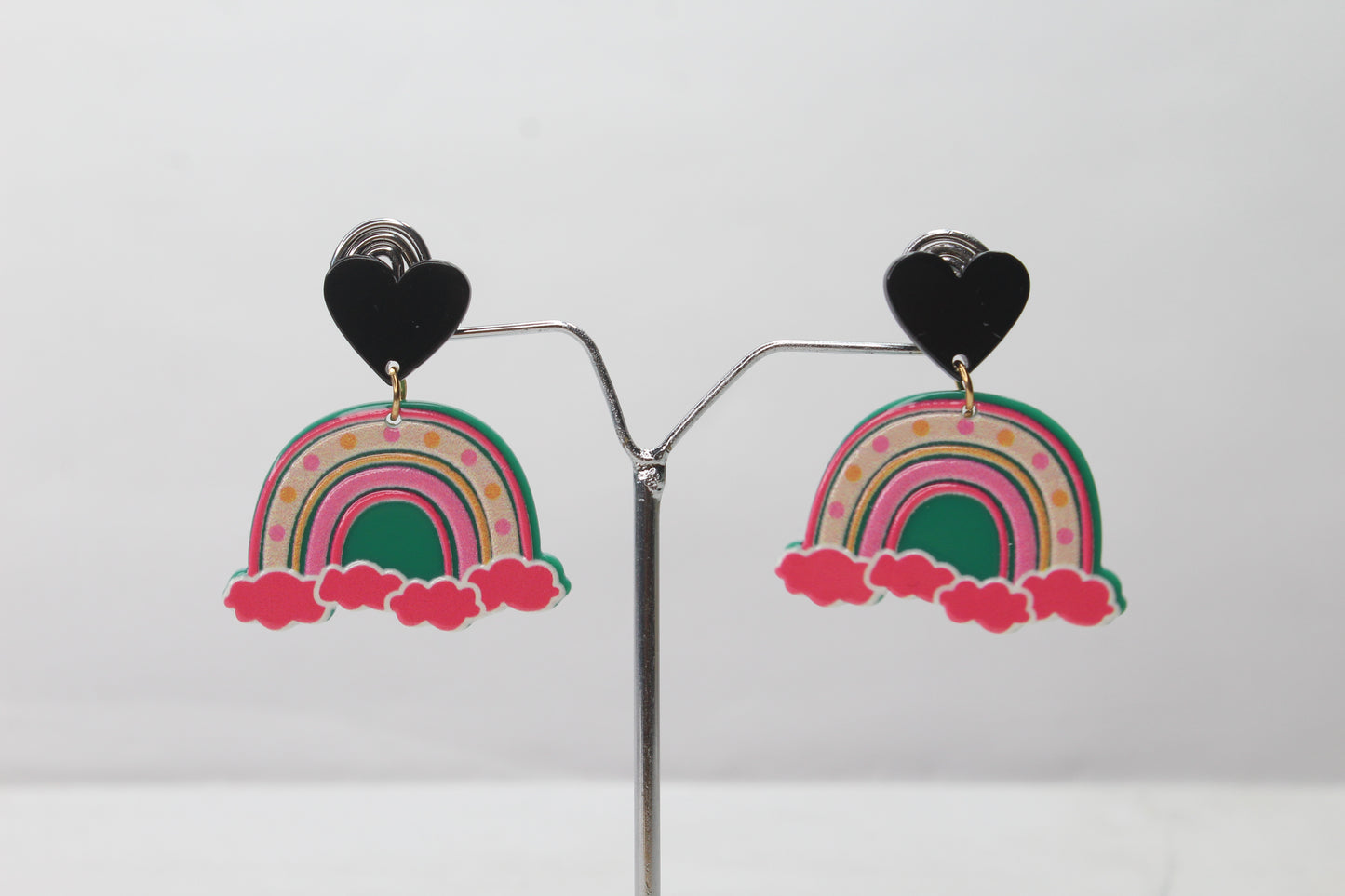 Cartoon Rainbow Heart Stud Earring Drop Earrings