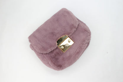 Handbag Soft Faux Fur Golden Chain Shoulder Bag Clutch Purse