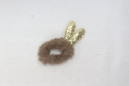 Scrunchies Fur Sequin Rabbit Ear Hair Bands Hair Tie