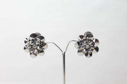 Crystal Diamond Flower Floral Beads Stud Earrings Ear