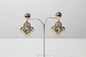 Crystal Golden Flower Drop Dangle Stud Earrings