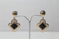 Crystal Golden Flower Drop Dangle Stud Earrings