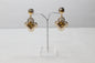 Crystal Golden Flower Drop Dangle Stud Earrings