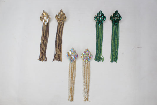 Drop Earring Crystal Tassel Long Chain Diamond Stud Earrings
