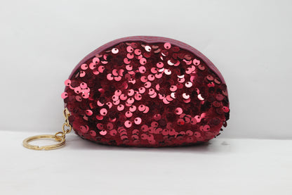 Sequin Half Moon Zip Mini Handbag Wallet