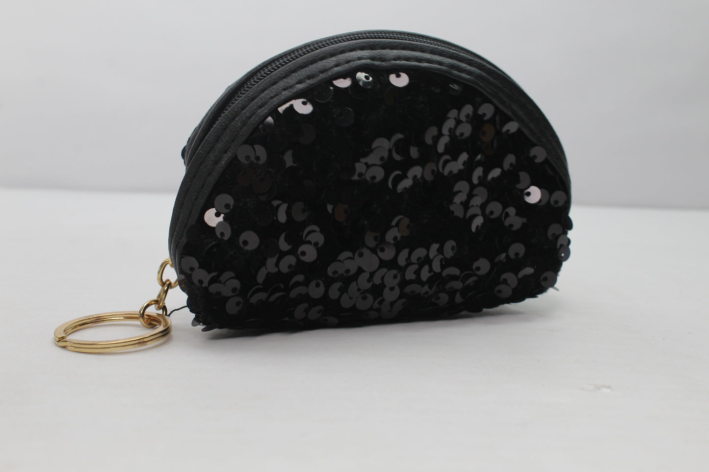 Sequin Half Moon Zip Mini Handbag Wallet