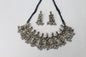 Flower Antique Oxidized Necklace Earrings Set Traditional Choker