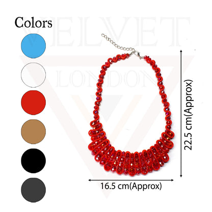 Waven With Beads Necklace Earrings Sets