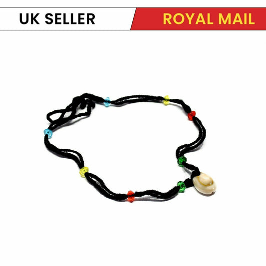 Shell Beads Designer Kodi Adjustable Black Anklet