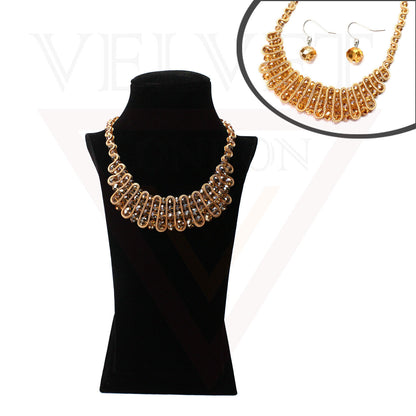 Waven With Beads Necklace Earrings Sets